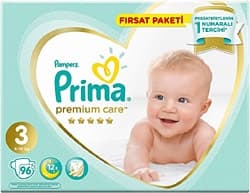 Prima Premium Care 3 Numara Midi 96'lı Bebek Bezi ürün görseli