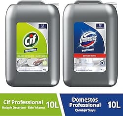 Domestos Professional Çamaşır Suyu 10 lt + Cif Professional Bulaşık Deterjanı Elde Yıkama 10 lt ürün görseli