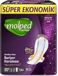 Molped Supernight Super Gece 14'lü Hijyenik Ped ürün görseli