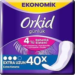 Orkid Extra Koruma Extra Uzun Günlük Ped 40'lı ürün görseli