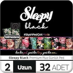 Sleepy Black Premium Plus Günlük Ped Uzun 32'li ürün görseli